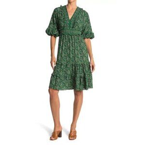 ♡ Max Studio Floral V-Neck Empire Waist Dress